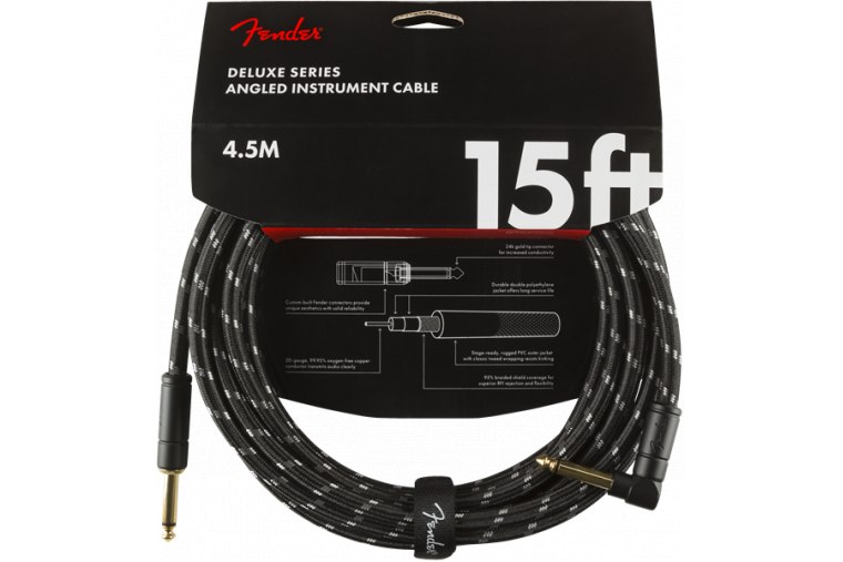 Fender Deluxe Series Instrument Cable Angled - 4.5m - BK