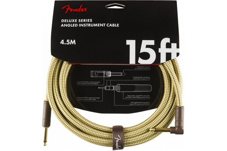 Fender Deluxe Series Instrument Cable Angled - 4.5m - TW