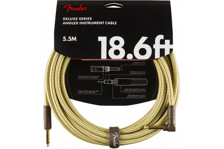 Fender Deluxe Series Instrument Cable Angled - 5.5m - TW