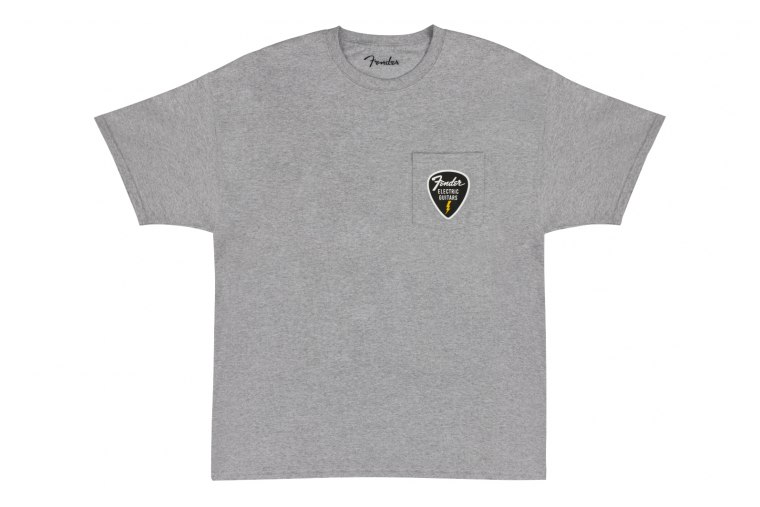 Fender Pick Patch Pocket Athletic Gray T-Shirt - L