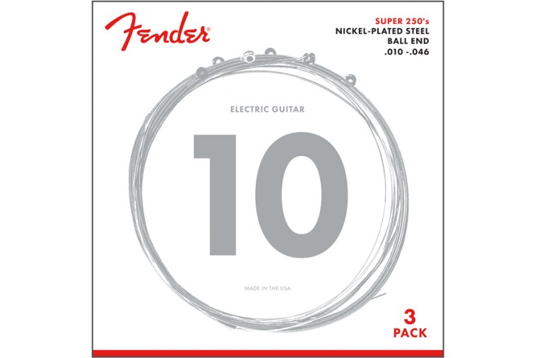 Fender Super 250R Nickel Plated Steel Guitar Strings 10/46 - 3-Pack