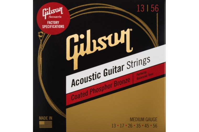 Gibson Coated Phosphor Bronze Acoustic Guitar Strings 13/56