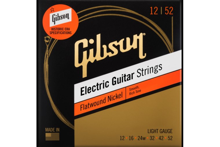 Gibson Flatwound Electric Guitar Strings 12/52