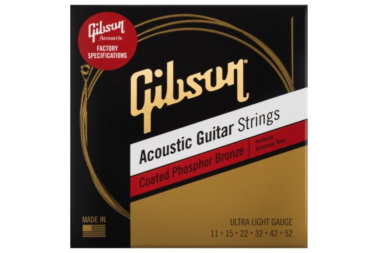 Gibson Coated Phosphor Bronze Acoustic Guitar Strings 11/52
