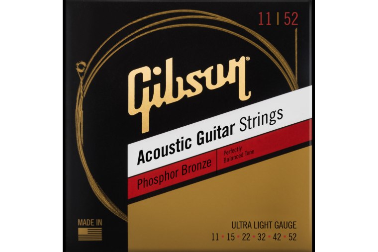 Gibson Phosphor Bronze Acoustic Guitar Strings 11/52