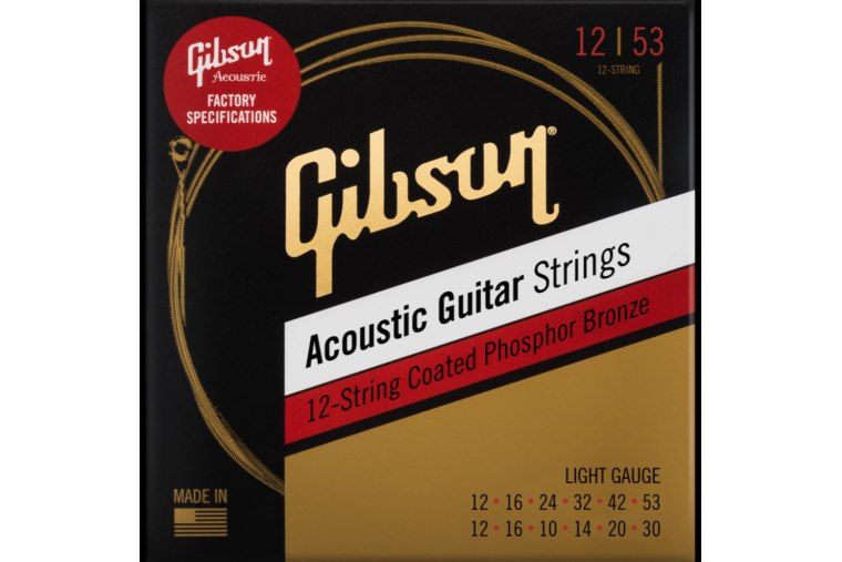 Gibson Phosphor Bronze Acoustic Guitar Strings 12-String 12/53