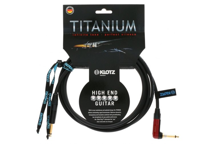 Klotz TITANIUM Guitar Cable with Angled silentPLUG - 3m