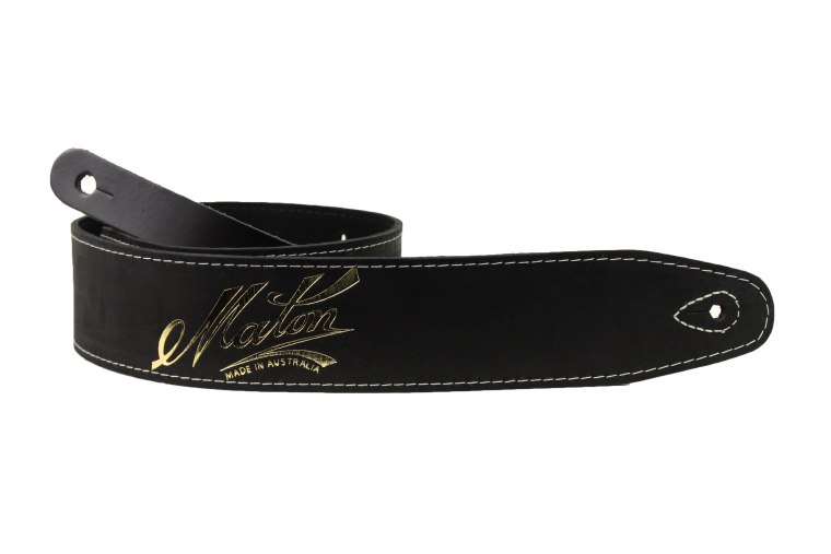 Maton Deluxe Leather Guitar Strap - BK