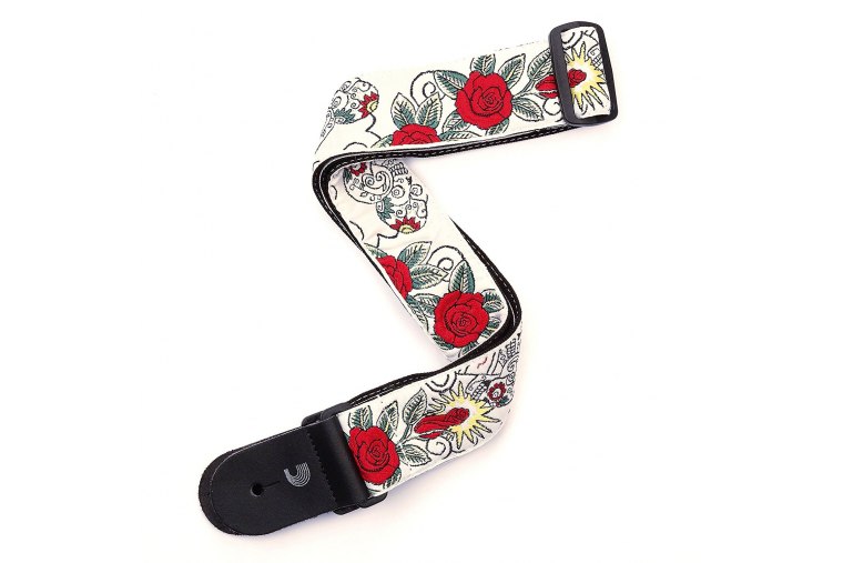 D'Addario 20T03 Woven Guitar Strap - Dia de los Muertos