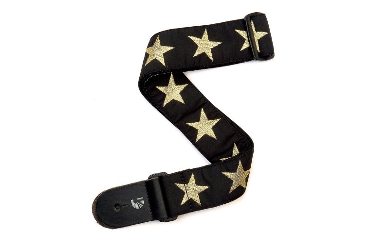 D'Addario 20T05 Woven Guitar Strap - Gold Star