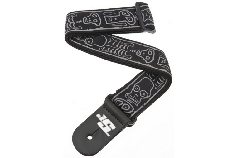 D'Addario 50JS01 Joe Satriani Guitar Strap - Silver Sketches