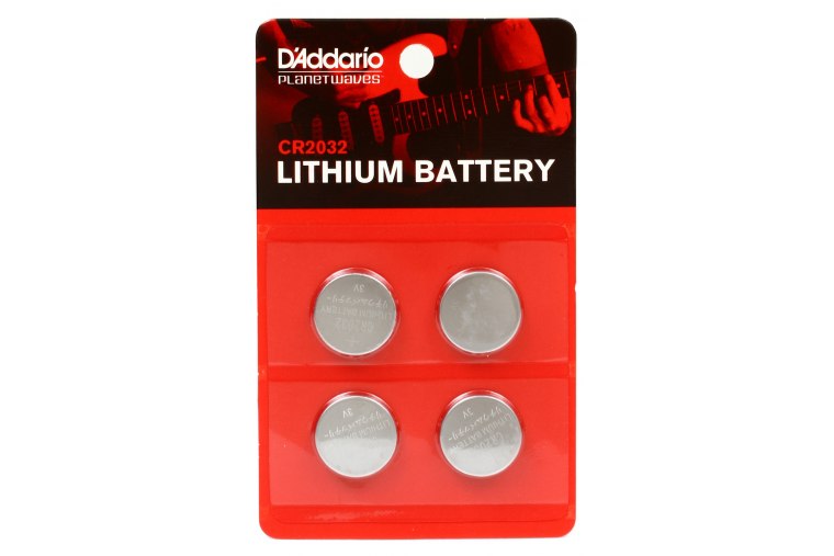D'Addario CR2032 Battery, 4-Pack