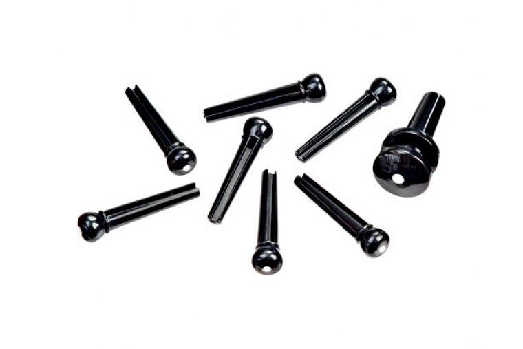 D'Addario Plastic Bridge & End Pins - BK